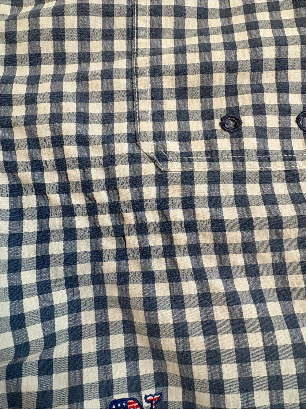 Vineyard Vines Printed Chappy Navy & White Gingham Whale Swim Trunks